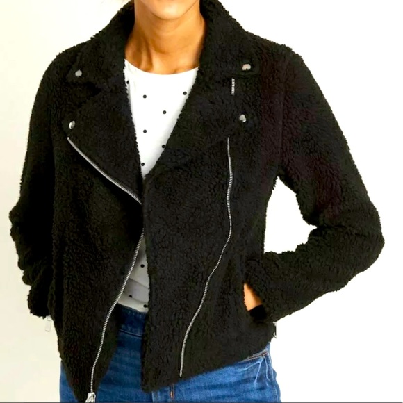 Old Navy Jackets & Blazers - OLD NAVY Black Sherpa Teddy Moro Jacket
